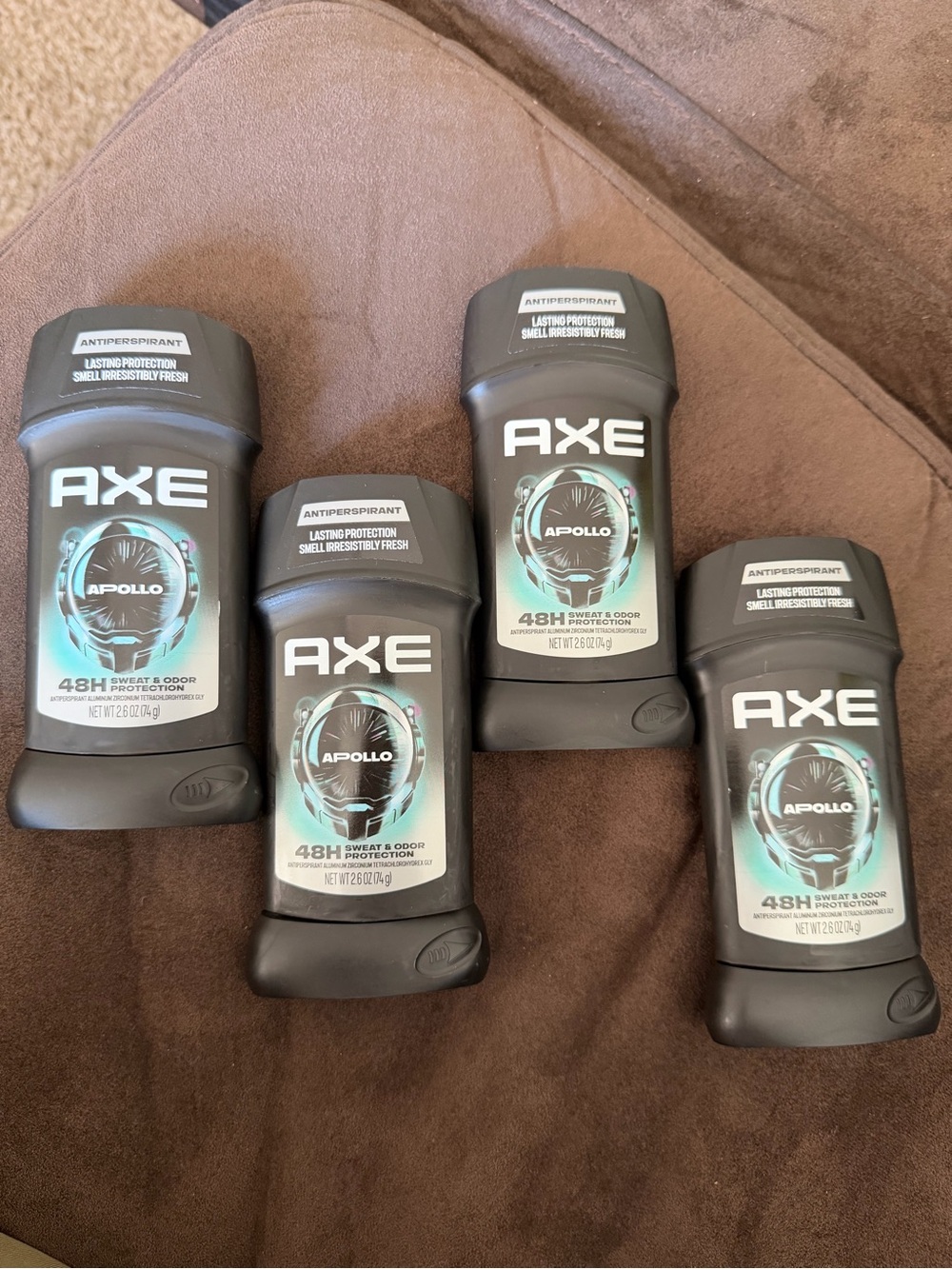(4) AXE Apollo Antiperspirant Deodorant Stick 2.6 oz 48H Sweat Protection